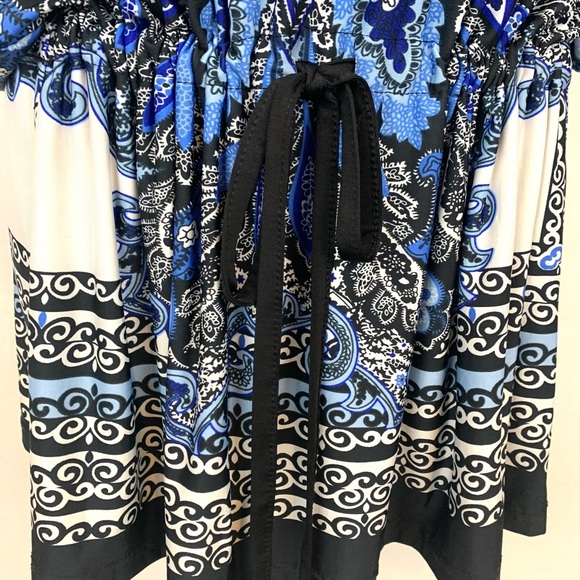 Dressbarn medallion BoHo Top cinched waist , size medium - Picture 4 of 8